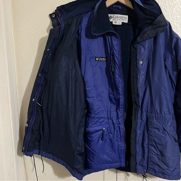 Vintage 90’s Columbia 2 in 1 Jacket Fleece Water Resistant Shell Detachable L - Picture 12 of 15